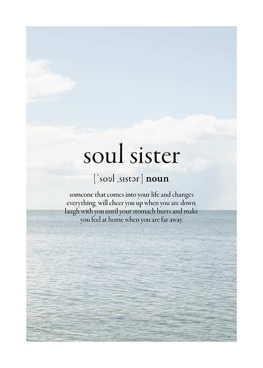Quotes About Soul Sisters Soul Sister Poster - Zitat Soul Sister - Desenio.de