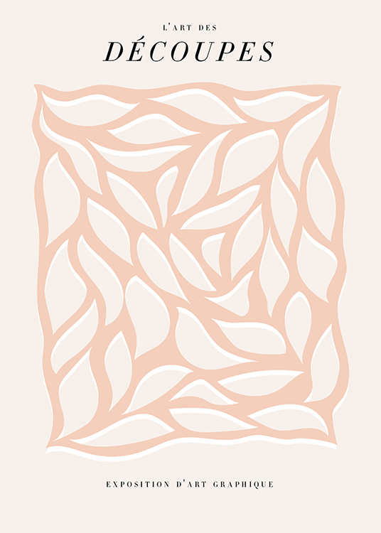  – Grafik mit einem abstrakten Muster in Rosa und Weiß auf einem hellrosa und beigen Hintergrund