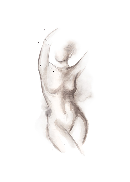 Body Sketch No2 Poster - Skizze einer nackten Frau - desenio.de