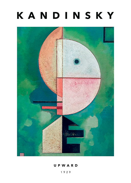 – Kandinsky-Poster - Upward in leuchtender, grüner Farbe. Ein abstraktes Motiv passt einfach in jeden Einrichtungsstil.