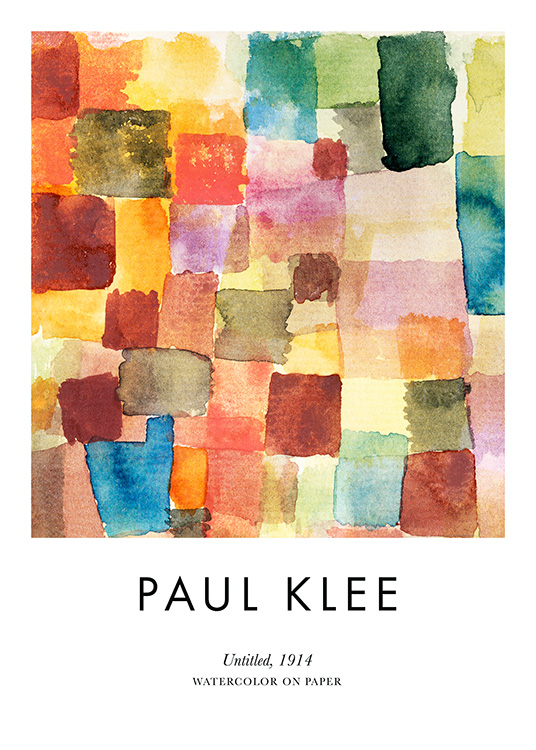 – Paul Klee - Untitled. Cooles Poster mit Quadraten in verschiedenen Farben und Formen