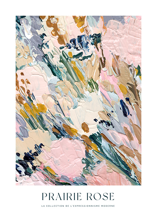 – Handgemaltes abstraktes Kunstposter in Pastellfarben