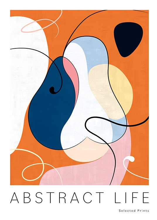 – Flippiges, abstraktes Kunstposter in fröhlichen, trendigen Farben