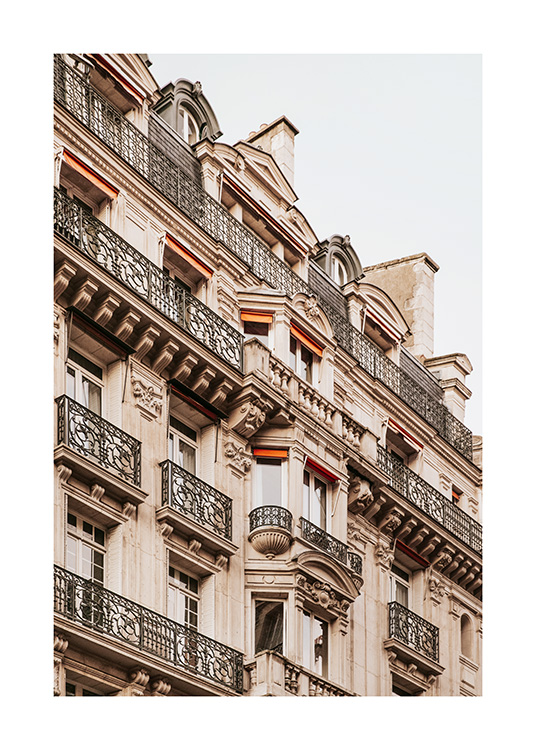 – Poster eines Gebäudes mit Balkonen