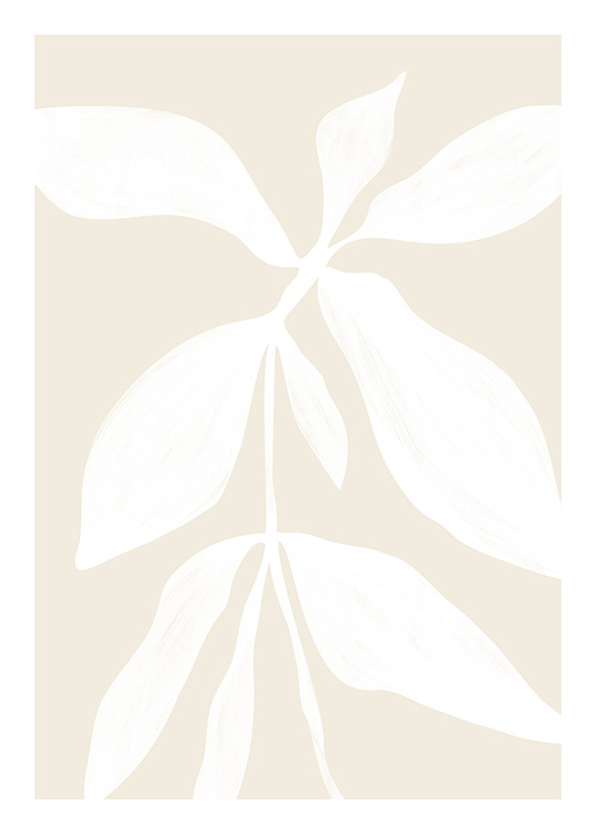 – Poster einer Pflanze mit beigem Hintergrund