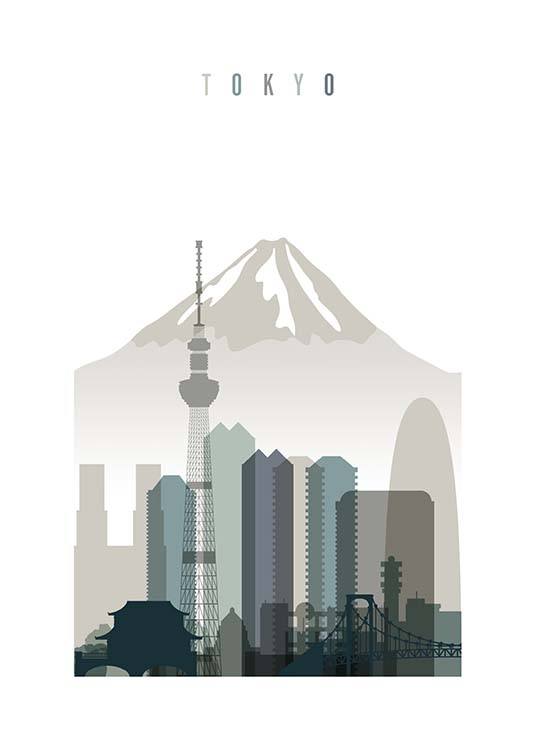 Tokyo Skyline Poster / Karten und Städte bei Desenio AB (2350)