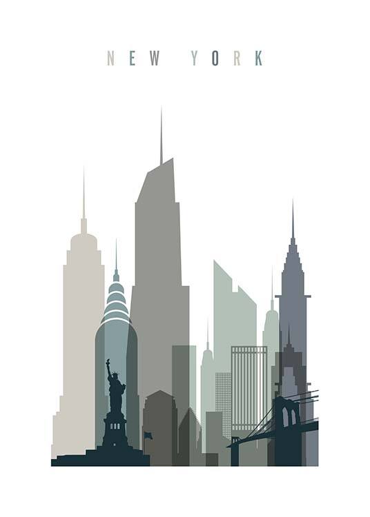 New York Skyline Poster / Karten und Städte bei Desenio AB (2351)