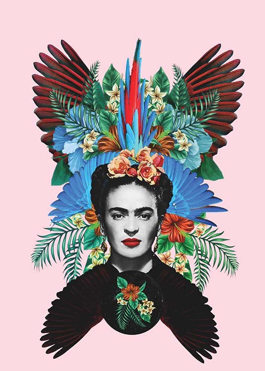 - Exclusives Poster mit der weltberühmten mexikanischen Künstlerin Frida Kahlo im Portrait.