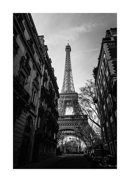 Street Of Paris Poster / Schwarz-Weiß bei Desenio AB (2446)