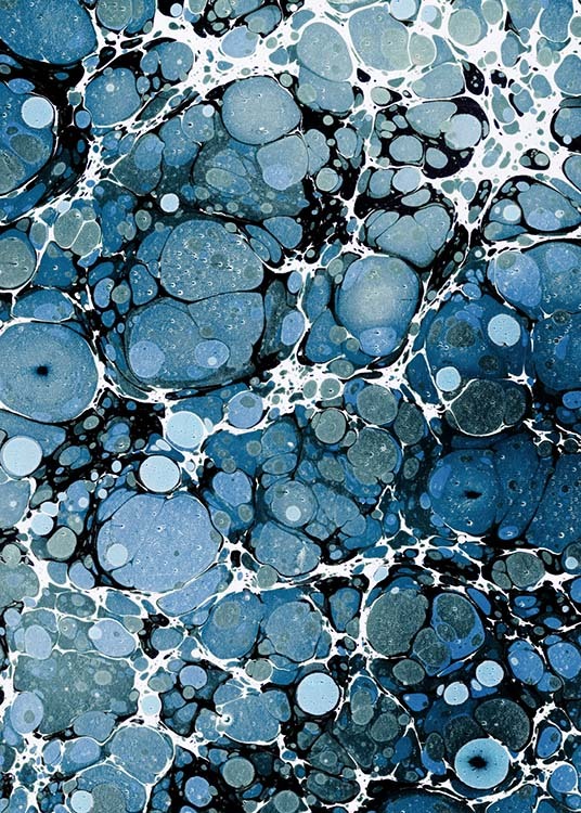Blue Marble Poster Blauer Marmor Desenio.de