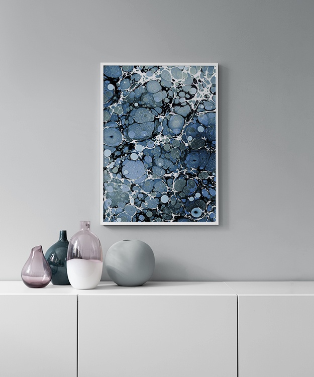 Blue Marble Poster Blauer Marmor Desenio.de