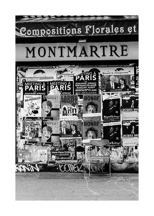 Montmartre Poster / Schwarz-Weiß bei Desenio AB (3431)