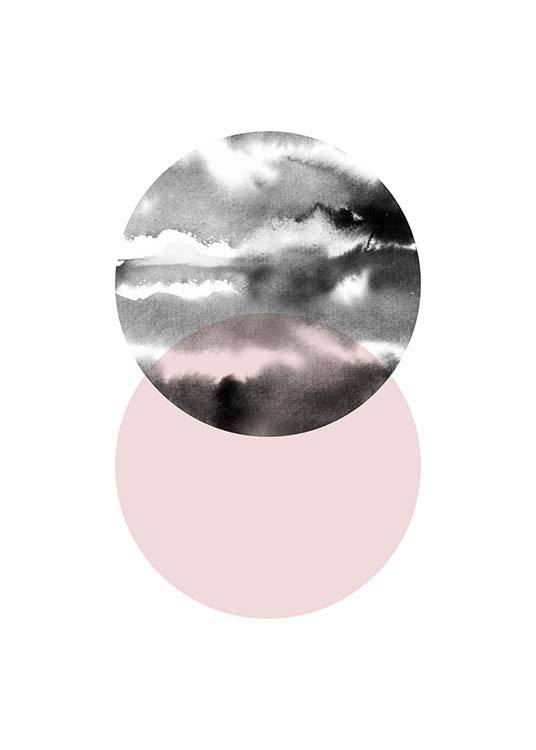 Circle Collage Pink No 1 Poster / Grafische Kunst bei Desenio AB (3703)