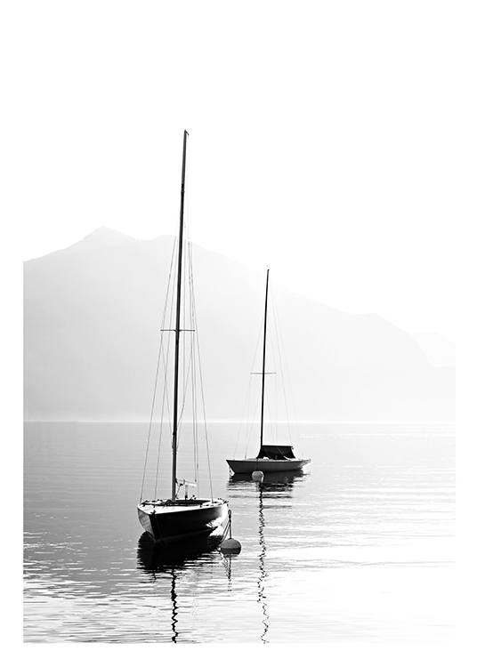 poster segelboot schwarz/weiß