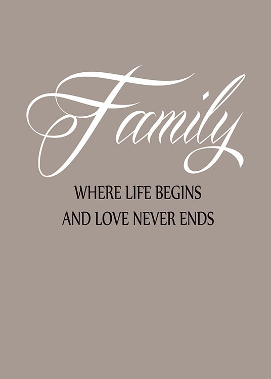Schönes TypografiePoster mit Family quote desenio.de