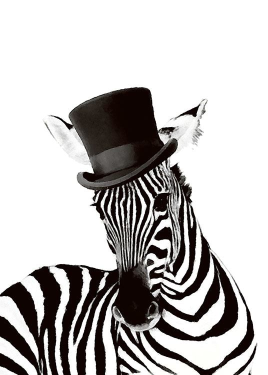 Zebra, Poster / Schwarz-Weiß bei Desenio AB (7412)