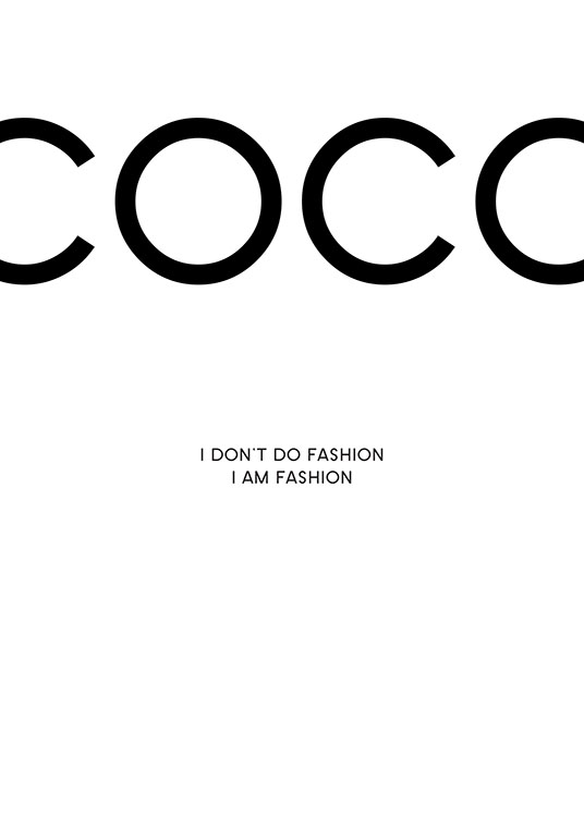  – Schwarz-weiß-Zitatebild mit einem Coco Chanel-Zitat