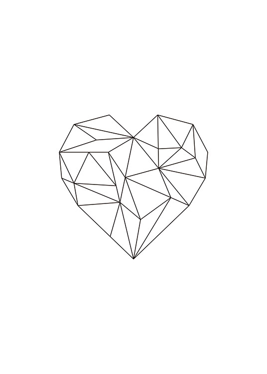 Geometric Heart, Poster / Grafische Kunst bei Desenio AB (7816)