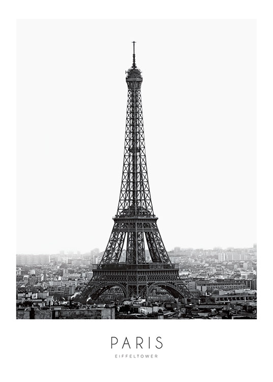 Eiffel Tower, Poster / Schwarz-Weiß bei Desenio AB (7824)