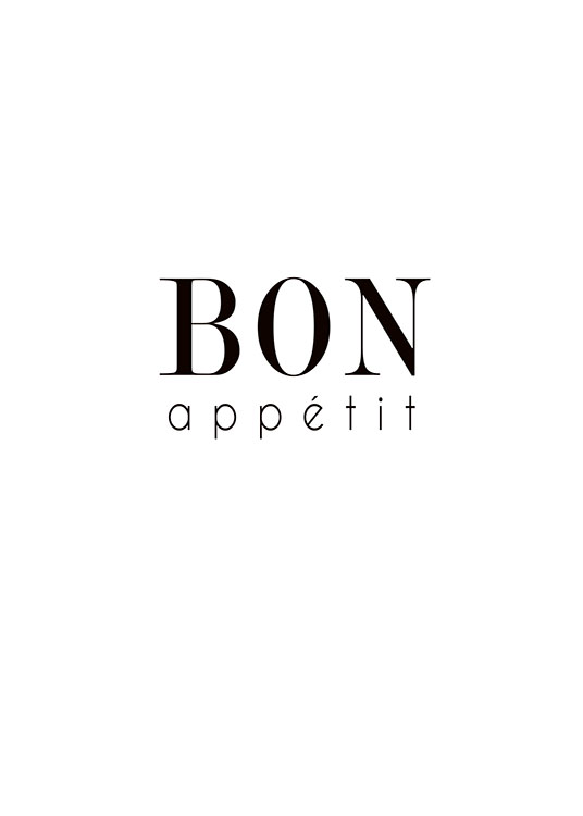 Bon Appetit Text, Poster / Poster mit Sprüchen bei Desenio AB (7839)