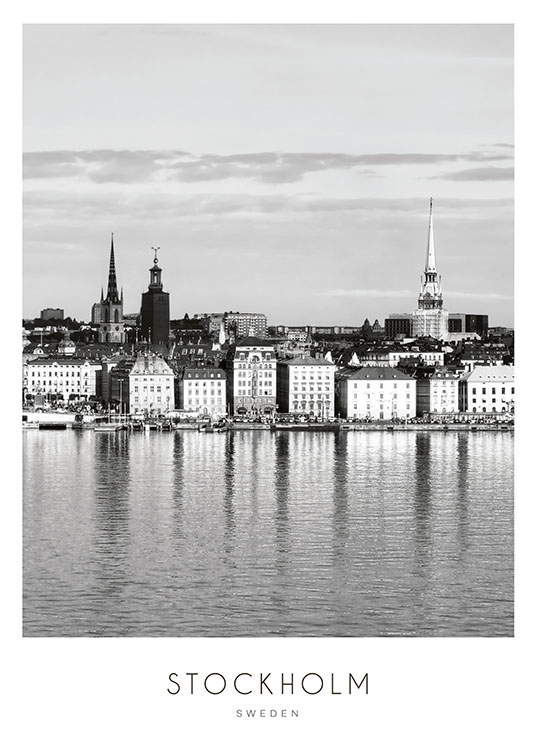 Stockholm City, Poster / Schwarz-Weiß bei Desenio AB (8121)