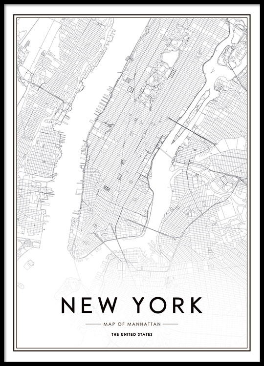 poster karte Poster mit New York–karte | Plakate und Poster mit Städten 