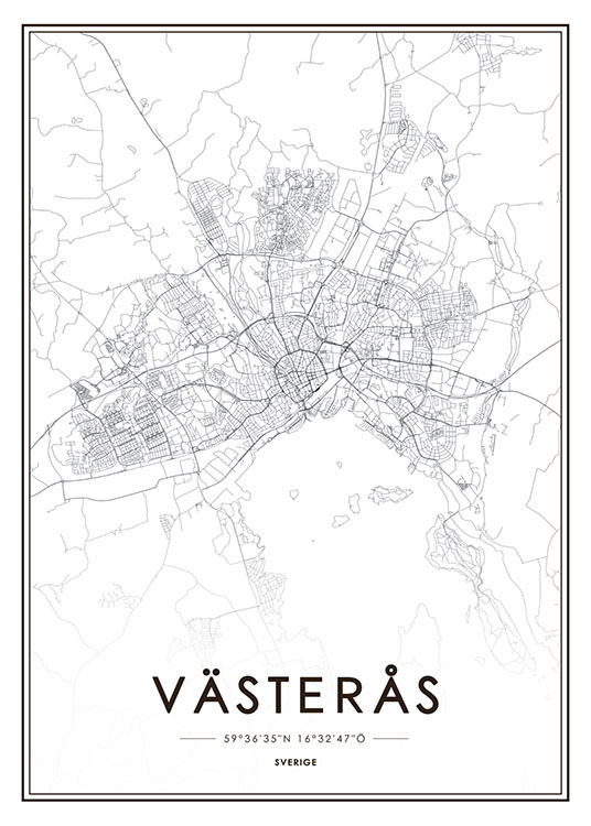 Västerås, Poster / Schwarz-Weiß bei Desenio AB (8133)