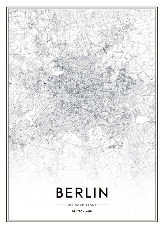 Poster Mit Stadtplan Von Berlin Schwarz Weiss Poster Mit Stadten Und Karten Desenio De