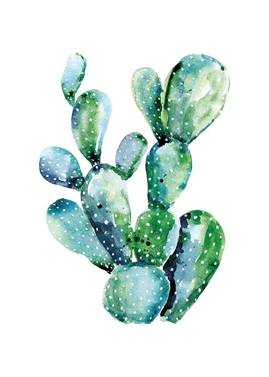 Watercolor Cactus, Poster / Botanik bei Desenio AB (8386)