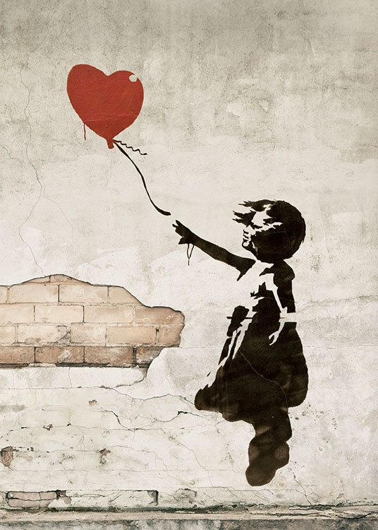 Girl With Love Balloon, Poster / Kunstdrucke bei Desenio AB (8448)