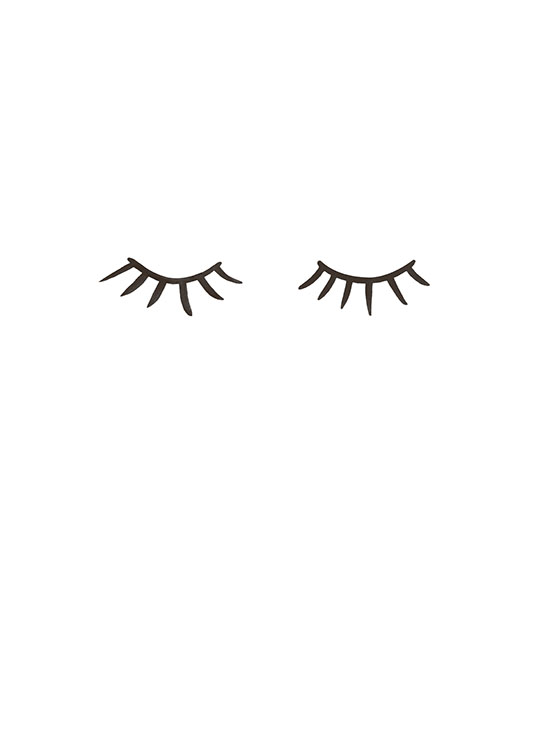 Eyelashes, Poster / Schwarz-Weiß bei Desenio AB (8576)