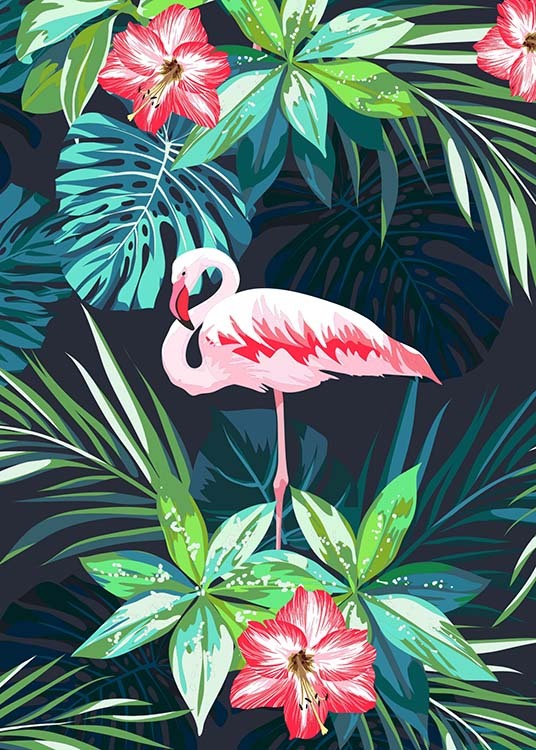 Flamingo In Paradise Poster / Kunstdrucke bei Desenio AB (8779)