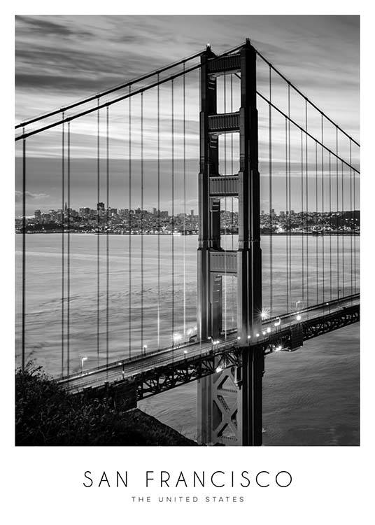 Golden Gate Bridge Poster / Schwarz-Weiß bei Desenio AB (8920)
