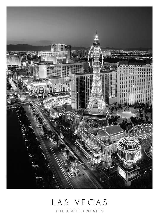 Las Vegas Poster / Schwarz-Weiß bei Desenio AB (8922)