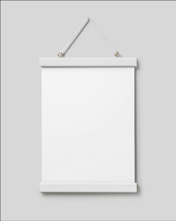  - Weiße Posterleiste mit Magnetbefestigung, 22 cm