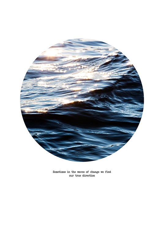  - Fotografie, die eine glitzernden Welle in einem Kreis zeigt, mit Text darunter