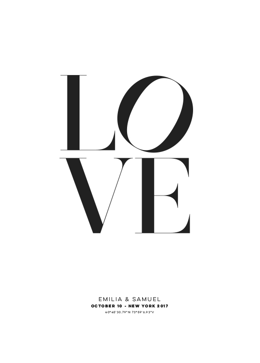 Love Personal Poster / Typografie Poster bei Desenio AB (pp0010)