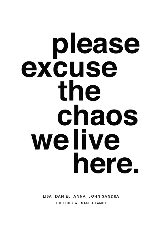 Please Excuse the Chaos Personal Poster / Humor bei Desenio AB (pp0014)