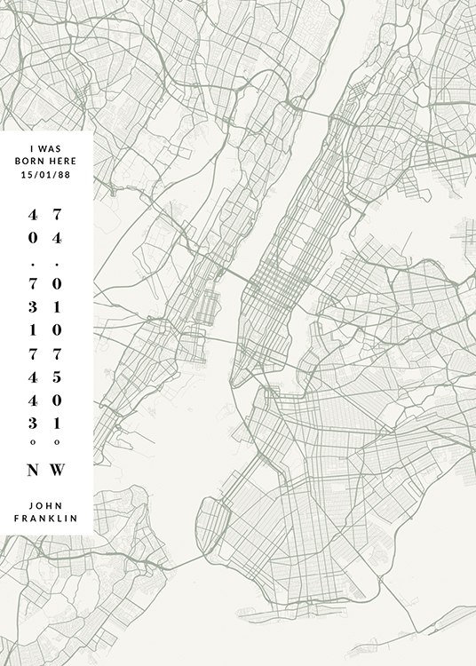  – Stadtplan in Grün und Hellgrau mit Zahlen und Buchstaben in einem Feld