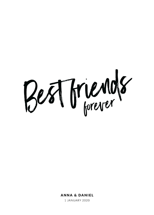 Best Friends Forever Personal Poster / Personalisierte Namen bei Desenio AB (pp0220)