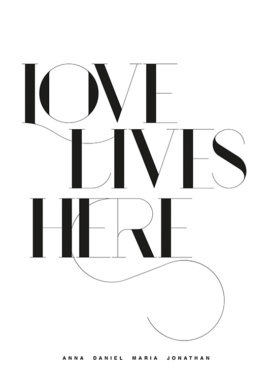 Love Lives Here No1 Personal Poster / Personalisierte Namen bei Desenio AB (pp0226)