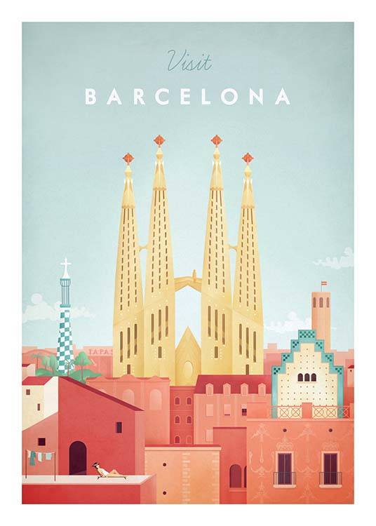Barcelona Travel Poster / Vintage bei Desenio AB (pre0006)
