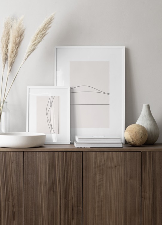 Bilderpaar, minimalistische Line-Art, Schlafzimmer