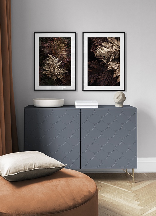 Bilderpaar goldenes Laub, Herbstlook Wohnzimmer