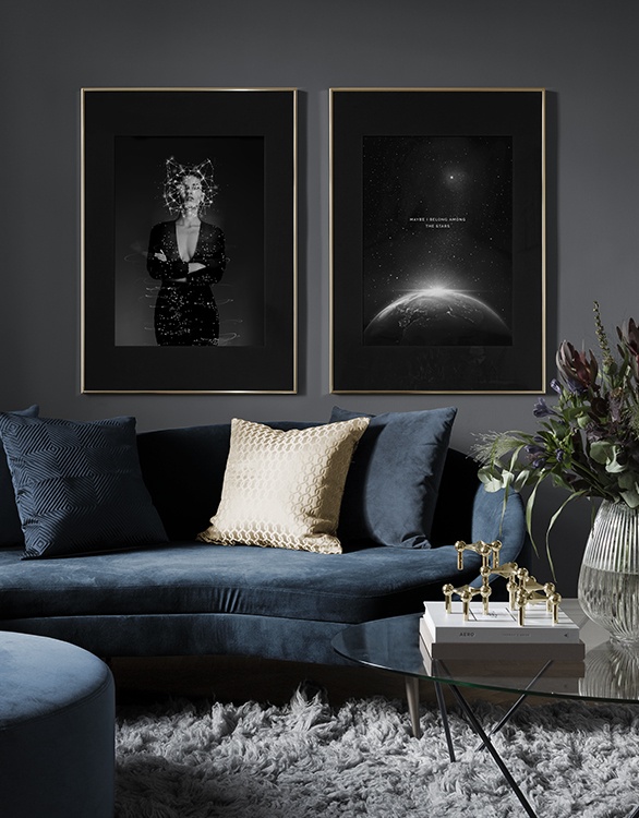 Trendige Poster mit Weltraumthema fürs Wohnzimmer