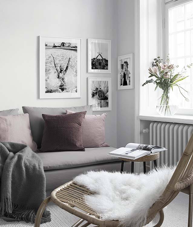Schwarz-weiß-Fotografien Wohnzimmer