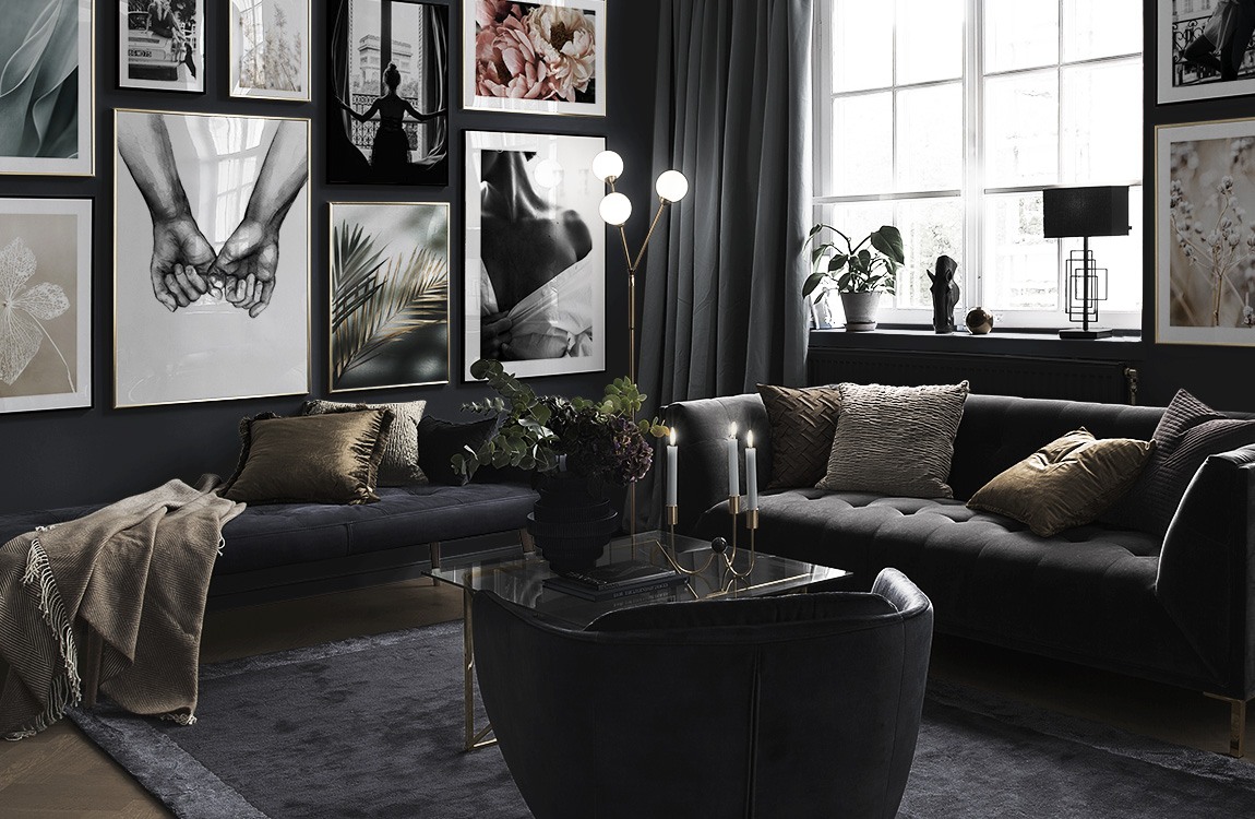 Fotografien und Botanik im Wohnzimmer